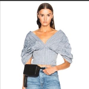 Jonathan Simkhai. Blue Bustier Top